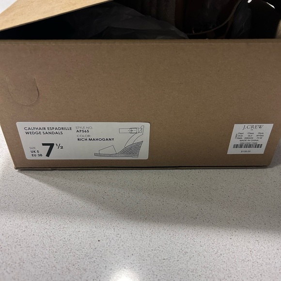 NIB New in Box J.Crew Leopard wedge sandals size 7.5 - Picture 4 of 6